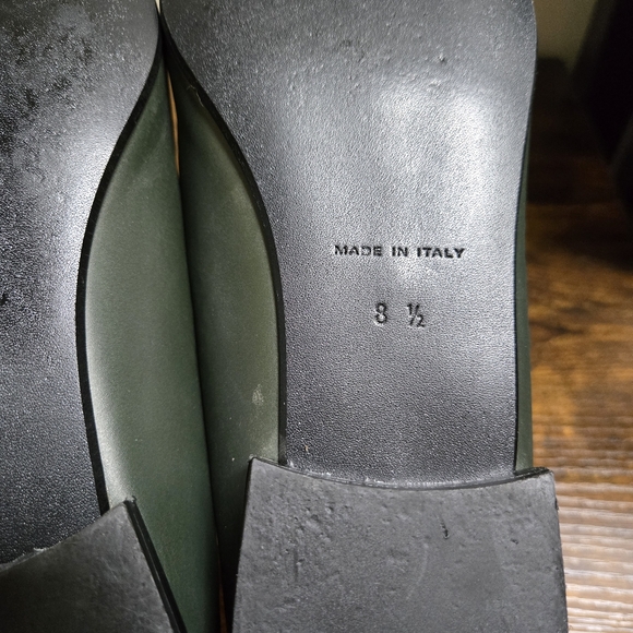 Everlane The Modern Point Black Green Italian Leather Women's Loafers Sz 8.5 - Picture 8 of 8